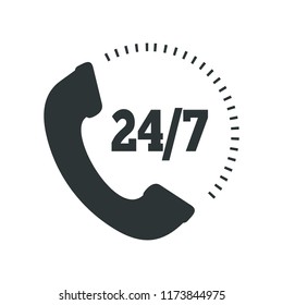 24/7 call center support vector icon