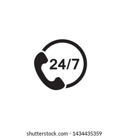 24/7 call center support vector icon