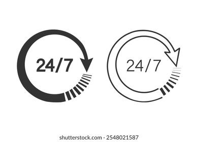 247 conjunto de ícones de vetor de suporte de call center