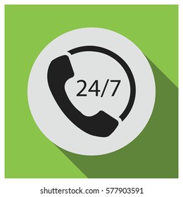 24/7 Call Center Support Vector Icon