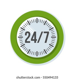 24/7 Clock button