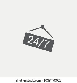 24/7 Flat Icon