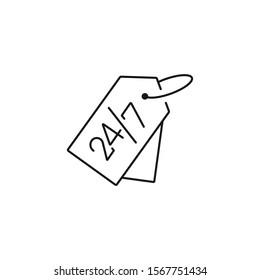 24/7 hour, round the clock - minimal line web icon. simple vector illustration. concept for infographic, website or app.