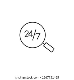 24/7 hour, round the clock - minimal line web icon. simple vector illustration. concept for infographic, website or app.