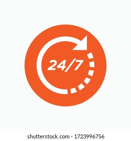 Icono de servicio las 24 horas del día - Ilustración vectorial en estilo glifo para diseño y sitios web, presentación o aplicación.