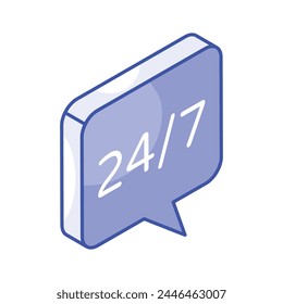 24,7 hour service vector design ready for premium use