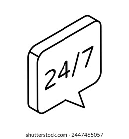 24,7-Stunden-Service-Vektorgrafik-Design bereit für Premium-Nutzung