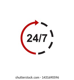 Vector de iconos las 24 horas del día, los 7 días de la semana - Vector
