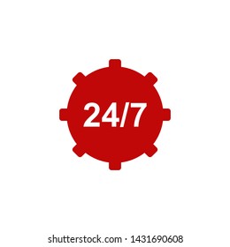 24/7 Hours Icon Vector - Vector