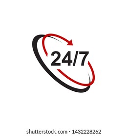 24/7 Hours Icon Vector - Vector
