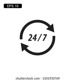24/7 hours icon vector illustration logo template