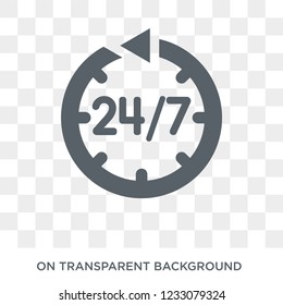 24/7 icon. 24/7 design concept from Time managemnet collection. Simple element vector illustration on transparent background.