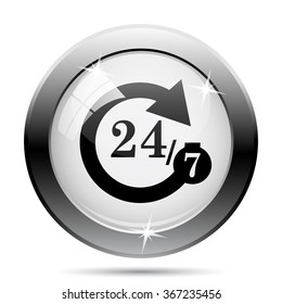 24/7 icon. Internet button on white background. EPS10 vector.