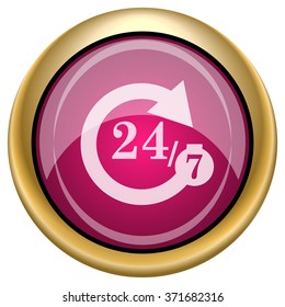 24/7 icon. Internet button on white background. EPS10 vector.
