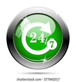 24/7 icon. Internet button on white background. EPS10 vector.