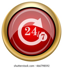 24/7 icon. Internet button on white background. EPS10 vector.