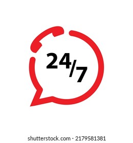 247 Symbol auf weißem Hintergrund