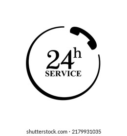 247 Symbol auf weißem Hintergrund