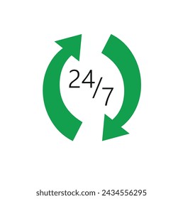 247 icono en el vector de fondo blanco 