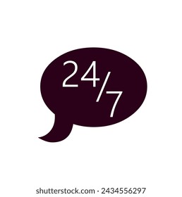 247 icono en el vector de fondo blanco 