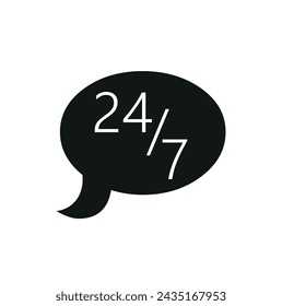 247 icon on white background vector 