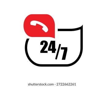 247-Symbol auf weißem Hintergrund