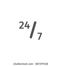 24/7 icon. sign design