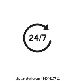 24/7 icon vector design template