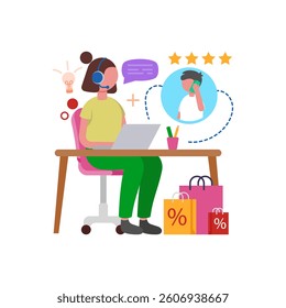247 Live Customer Support Vector Illustration