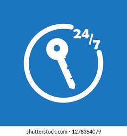 247 locksmith icon flat vector design illustration.