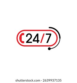 24-7 logo for call center. 24-7 logo for business