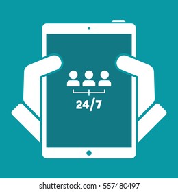24/7 network services - Vector web icon