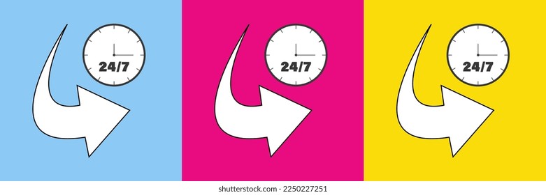 24-7 open concept. Support service set of posters.
