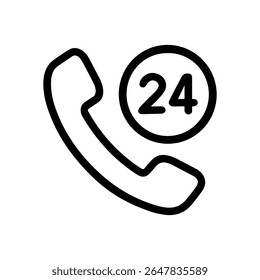247 Telefonsupport-Repräsentation. Symbol-Illustration