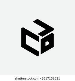 247 a rectangle polygon hexagon shape alphabet word letter geometric educational learning logo J C D