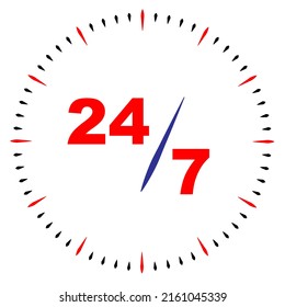 247 Service available Icon Vector illustration logo Template isolated on white background, EPS 10 File.