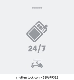 24/7 service - Cigarettes vending machine - Vector web icon