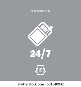 24/7 service - Cigarettes vending machine - Vector web icon