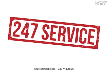 247 Service grunge rubber stamp on white background. 247 Service Rubber Stamp.