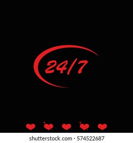 24/7 service icon.