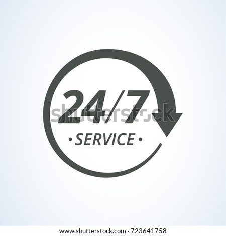 24/7 service icon