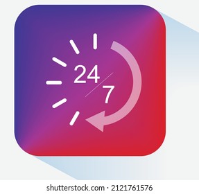 24-7 service icon vector design