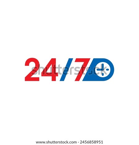 24-7 service logo on white background. 24-7 logo