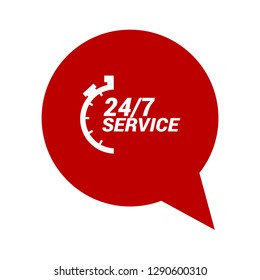 24/7 service red banner,label