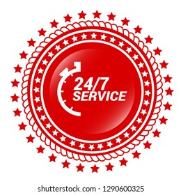 24/7 service red banner,label