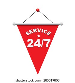 24/7 service sign