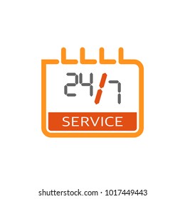 24/7 service vector icon