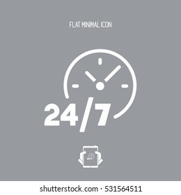 24/7 service - Vector web icon