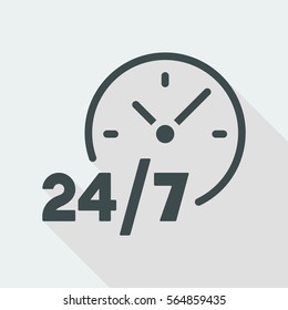 24/7 service - Vector web icon