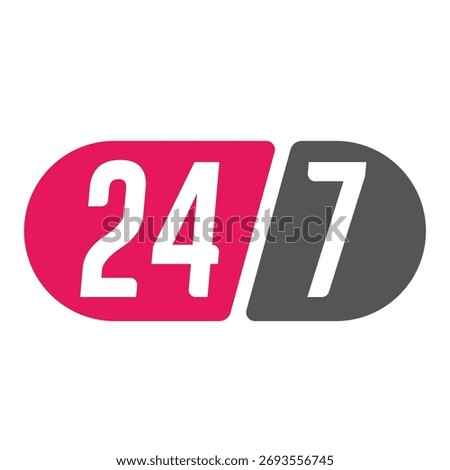 24-7 sign logo icon vector design